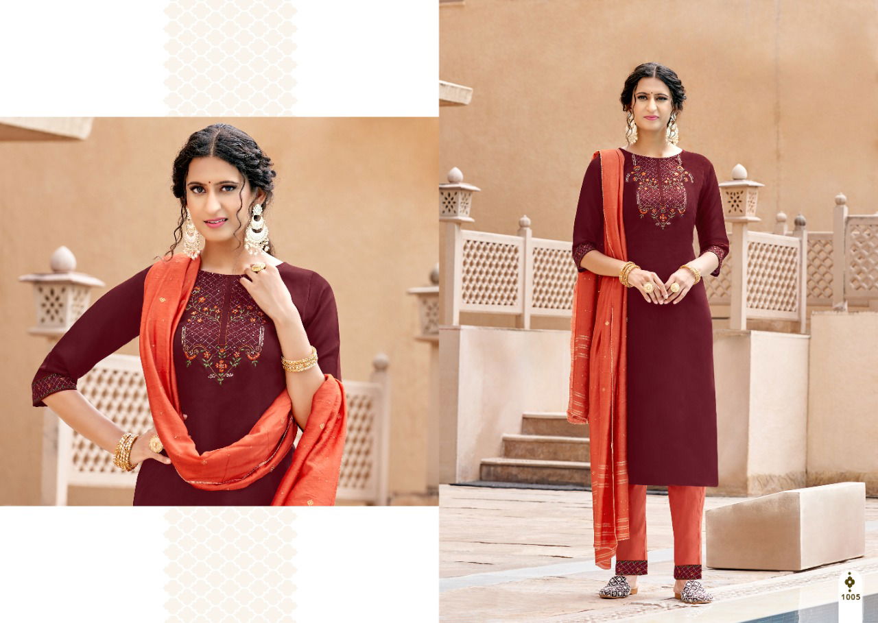 Jinesh Nx Amaira Exclusive Wear Wholesale Kurti Pant With Dupatta Collection